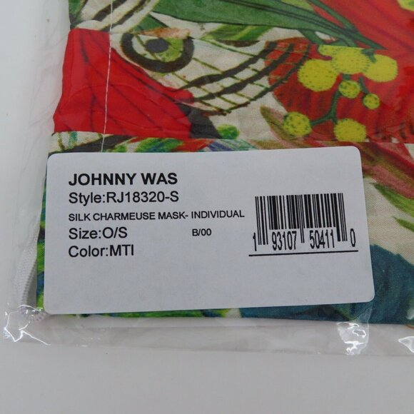 Johnny Was Adult One Size OSFM Silk Charmeuse Multicolor Floral Face Masks NEW - Picture 5 of 8